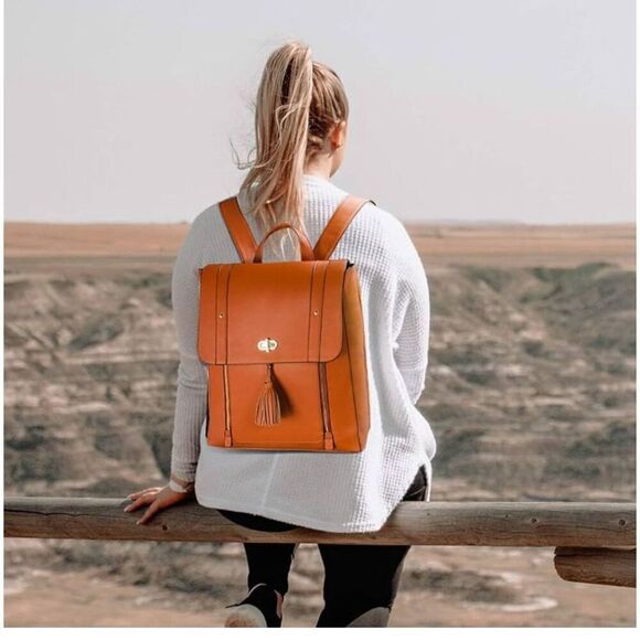 ESTARER Women PU Leather Backpack - Picture 1 of 10